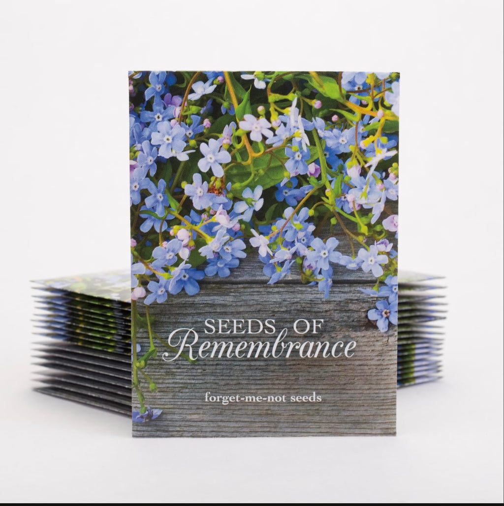 Bentley Seed Co. | Seeds of Remembrance | Pre Filled Non-GMO, Non-Coated Forget Me Not Seeds Packets | Perfect Memorial Service Giveaways and Celebration of Life Decorations | Pack of 25
