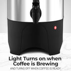 Zulay Commercial Coffee Maker Stainless Steel - Coffee Urn With Twist-Lock Lid & Cool-Touch Handles - Quick-Brewing Coffee Maker With Keep-Warm Mode For Events & Catering - 40 Cup Silver