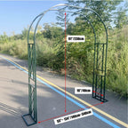 Garden Arbor, Metal Wedding Arch for Ceremony Party, Garden Trellis for Climbing Plants Outdoor, Wide 55" 71" 87" 103" 118" 134" Garden Arch Stand for Garden, Backyard, Lawn(White,87" x 91" x 16")