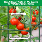 6Pack Tomato Cage, 57*15.4*15.4 Inches Garden Tomato Cages Plant Support Square Pole, Heavy Duty Steel Plant Tower Stakes,Cherry Tomato Trellis Cucumber for Climbing Vegetables Flowers Fruits-Green