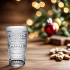 16oz Hobnail Highball Glasses[Set of 4] - Tall Water Glass Cup Glassware Set Fits New Home of Newlyweds, Dishwasher Safe, Stackable Design
