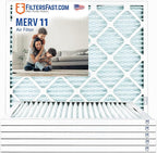 Filters Fast 28x30x1 Air Filter MERV 11, 1" AC Furnace Air Filters, Made in the USA, Actual Size: 27.5x29.5x0.75, 6 Pack