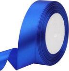 Blue Solid Satin Ribbon 1 Inch 25 Yards Solid Polyester Fabric Ribbon for Gift Wrapping Wedding Christmas Baby Shower Birthday Party Decoration Handmade Immortal Flower Craft