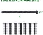 No Dig Landscape Edging Kit 60FT 2IN Tall with Scissors, Heavy Duty PP Material Garden Edging with 54 Anchoring Spikes, Edging for Landscaping, Garden, Black