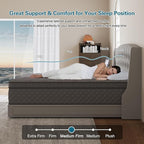 Queen Mattress, 10 Inch Euro Top Mattress Grey Hybrid Medium Firm for Back & Lumbar Support, 100 Night Trial, Individual Pocket Spring for Motion Isolation & Pressure Relief