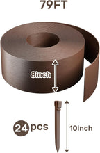 AGTEK 78FT Plastic Landscape Edging Coil Kit, 8 inch High Terrace Board Garden Edging Border with 24 Stakes