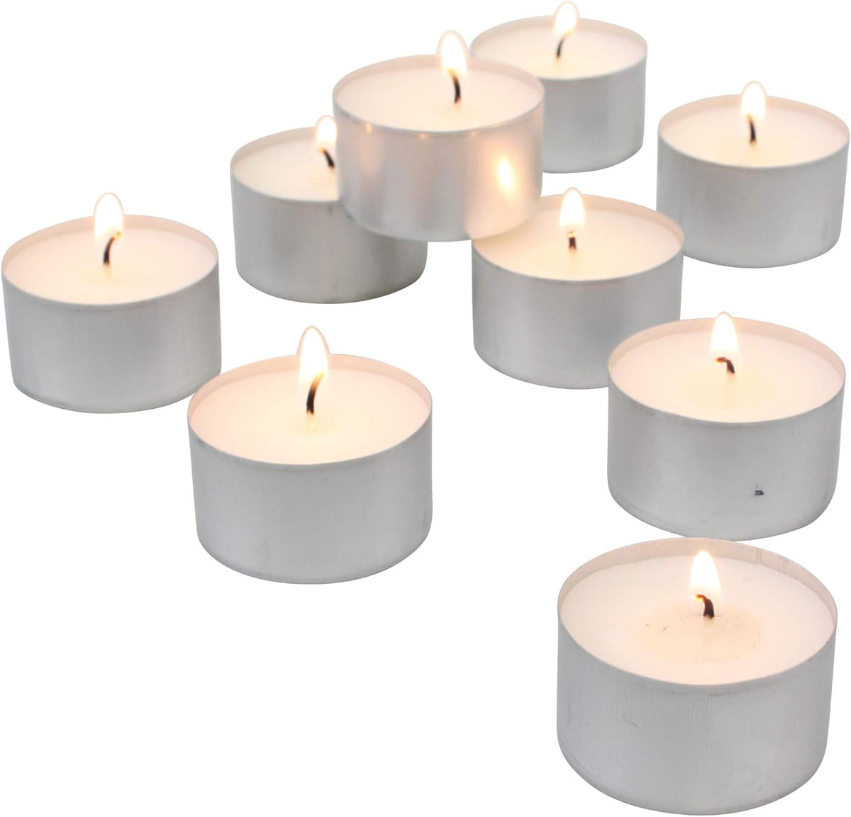 Stonebriar Unscented Long Burning White Tealight Candles, Bulk Pack, 6-7 Hour Burn Time, Smokeless Tealights for Parties, Weddings, Home, 50 Count