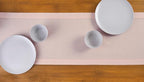 Solino Home Pink Hemstitch Table Runner 48 Inches - Cotton Linen Small Table Runner 14 x 48 Inch Ideal for Dresser and Coffee Tables - Fall, Autumn, Halloween, Thanksgiving, Christmas