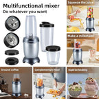Panana Smoothie Blender 850W Portable Personal Blender and Grinder Combo Shakes and Smoothies 2 * 20Oz To-Go Cups & Lids, Personal Blenders for Juice, Frozen Drinks, Sauces