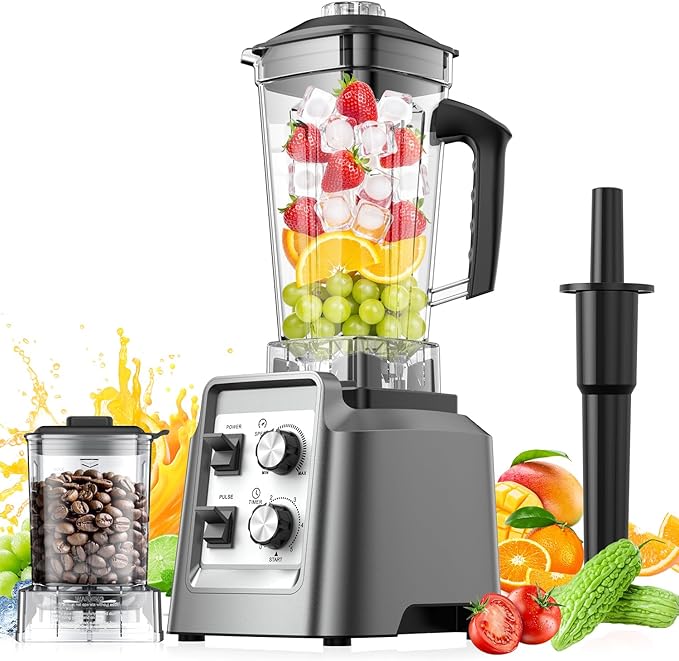 Blender for Smoothies, 2-in-1 Blender & Grinder Combo, Smoothie Maker, 68 Oz Pitcher, BPA-Free Countertop Blenders for Ice Crushing, Frozen Fruit, 1800 Watts