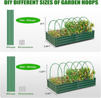 Garden Mesh Netting Kit, 2 Pack 10x30FT White Ultra Fine Netting & 8FT Fiberglass Garden Hoops, Garden Netting with Frame for Raised Beds, Garden Hoops and Netting for Row Cover, Plant Insect Barrier