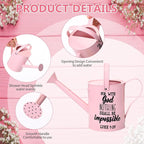 Blueweenly 1. 6l Christian Galvanized Metal Watering Can with Inspirational Bible Verses Small Christian Religious Gardening Can Church Gift for Women for Outdoor House Indoor Plants(Pink,1.6 L)