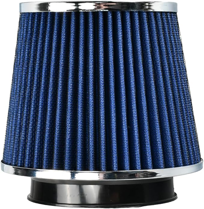 Universal Clamp On Air Intake Filter fits 3 In /3.5 In /4 In Three Different Size, Cone Air Intake Filter（Blue）