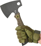 C1393 Camping Hatchet Survival Axe,DC53 Steel Blade with Micarta Handle Multitool Axe Hex Wrenches with Kydex Sheaths for Chopping Wood,Gardening,Outdoor Camping Hiking(Green)