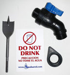 Shut Off Valve with Rubber Gasket for Rain Barrel: EarthMinded, EarthMark (Hi-Flow Elbow with Drill Bit)