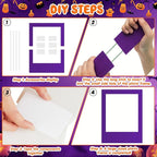 32 x 24 Inch Large Blank DIY Photo Booth Props Picture Frame Party Frame DIY Photo Booth Props Selfie for Birthday, Graduation, Christmas Holiday Party(Purple,Halloween)