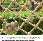 Natural Jute Hemp Rope Net,8mm Thick Safety Anti-Fall for Children Pet,Balcony Stairs Garden Playground Protection Net,Indoor & Outdoor Decor (Size:0.5M*8M(1.64FT*26.24FT))