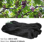 OGORI 25' x 50' Bird Netting Heavy Duty Nylon 3/4" Mesh Garden Netting Protect Fruit Trees, Plants and Vegetables