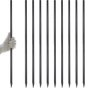 AAGUT 40" Rebar Stakes 1/2" 10 Pcs, Straight Ground Stakes Heavy Duty Landscpe Timber Spikes with Chisel Point End for Cement, Concrete Form, Plant Support, Black