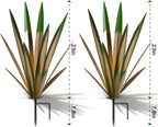 Homight Large Agave Sculpture Rustic Metal Agave Plant Outdoor Interior Decoration Outdoor Lawn Decoration Yard Wooden Posts Matching Garden Suitable for Patio