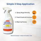 Orange Guard Home Pest Control Spray with D-Limonene | All-Natural Food Grade Orange Peel Oil for Bugs, Ants, Roaches, Fleas, Palmettos and Silverfish - 32oz