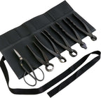 Wazakura Made in Japan 6PCS Bonsai Professional Tool Kit with Roll Bag: Yasugi Steel Ashinaga Scissor, Concave Branch Cutter, Knob Cutter, Jin Plier, Wire Cutter, Root Cutter. Bonsai Tool Set & Case