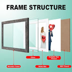 RPJC 8x8 inch Soild Wood Picture Frame with High Definition Glass Display Pictures 4x4 with Mat or 8x8 Without Mat for Wall Mounting Hanging Photo Frame Driftwood Finish