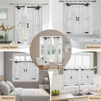 Farmhouse Wood Grain Living Room Curtains 84 Inch Length, Window Curtains Tab Top, Vintage Country Barn Gate Grey Light Filtering Window Treatments Drapes 42"x84" 2 Panel