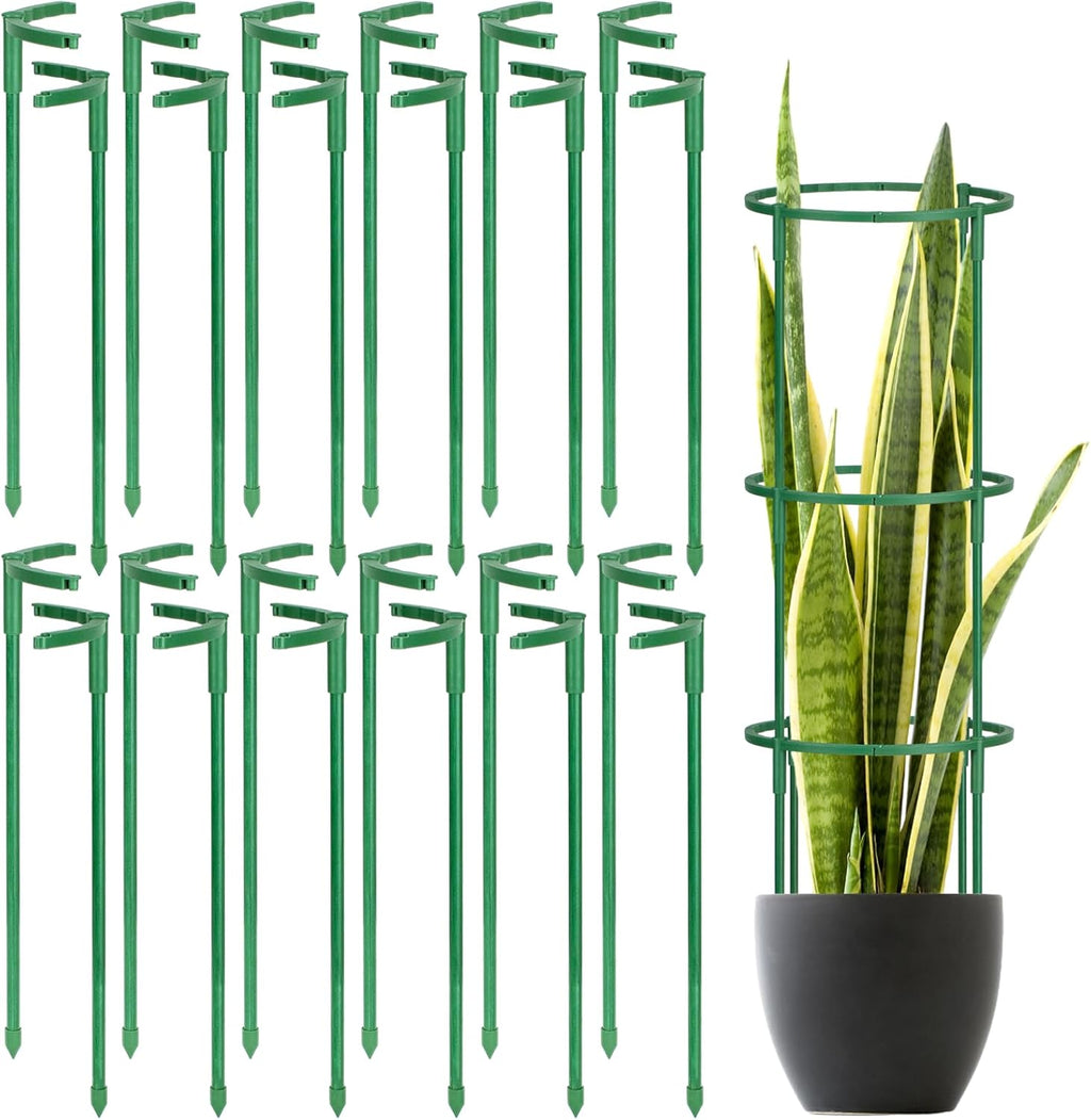 24 Pcs Plant Support Stakes, Half Round Plant Support for Indoor Plants, Stackable Garden Flower Support, Plant Stakes for Tomato, Monstera, Peony, Hydrangea Climbing Plants (6.2 "Wide X 11.6" High)
