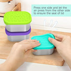 SOPHICO Stainless Steel Snack Containers for Kids, 8 oz Small Food Storage Container 1 Cup with Silicone Lid - Perfect 304 Metal Toddler Lunch Box for Daycare and School, Leak Proof (8oz, 6 Pack)