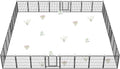 FXW Garden Fence Outdoor for The Yard – 32in(H) x 72.9ft(L) Heavy Duty Metal Animal Barrier for Dog and Rabbit, Decorative Dog Fence, 32 Panels, Black