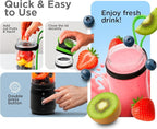 Rechargeable Smoothie Blender 700ml – Portable Mini Travel Blender for Shakes and Smoothies with Six Stainless Steel Blades and USB Charging (Black and Green)