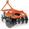 Titan Attachments 3 Point 4ft Notched Disc Harrow Plow Attachment for Cat 1 Tractors, Concave Discs for Tilling, Loosening and Lifting Soil
