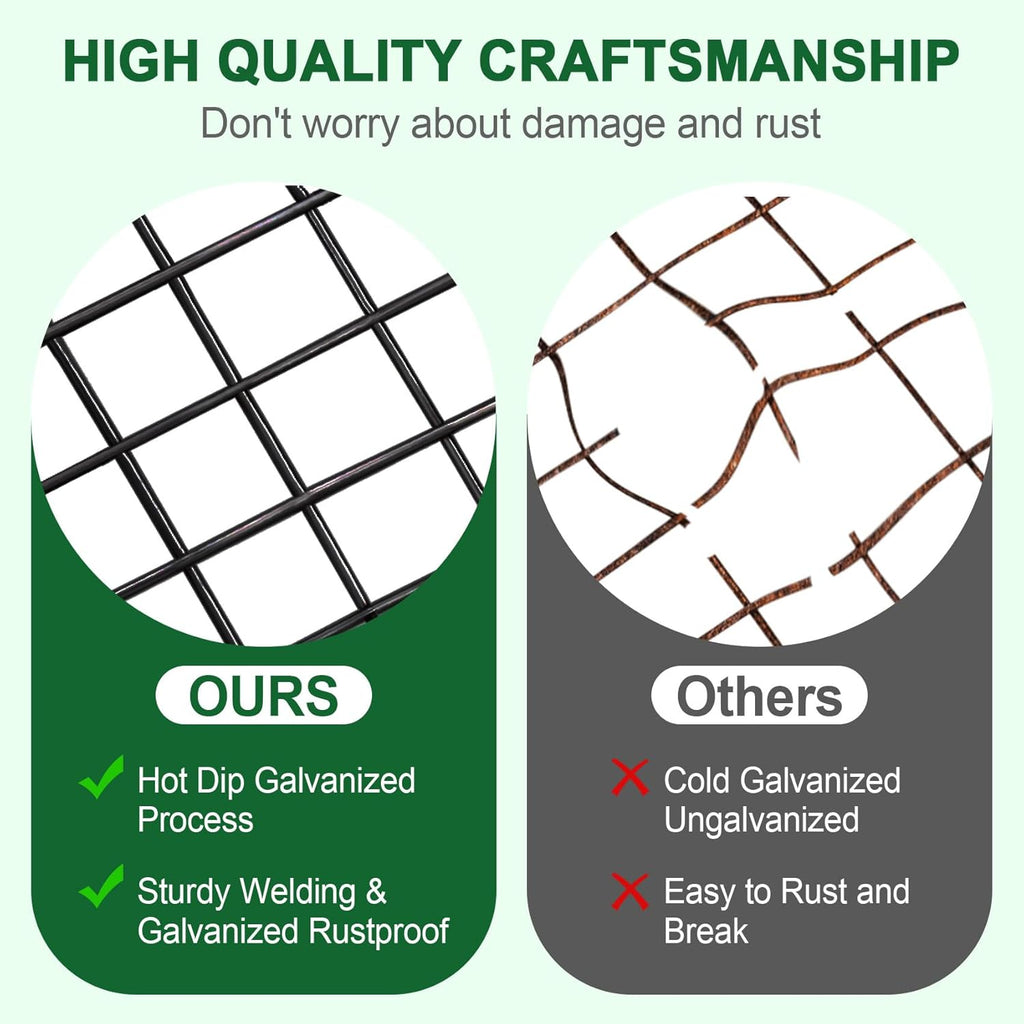 HOPERAN Black Hardware Cloth 1/2 inch 36 x 50 Ft Mesh 19 Gauge PVC Coated Chicken Wire - Vinyl + Galvanized Double Coated Fence - Welded Wire Mesh Roll for Chicken Coop Fencing Garden Fencing