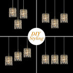 Modern K9 Crystal Pendant Lights Kitchen Island Set of 3,Gold Chandeliers for Dining Room Light Fixtures Over Table,Hanging Chandelier for Kitchen Island Entryway Bathroom BedHead Bedroom