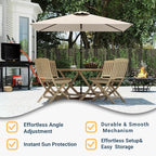 6.5' x 10' Rectangular Patio Umbrella Large Outdoor Market Umbrella w/UV Protection, Push Button Tilt and Crank Lift, Rectangle Table Umbrella for Garden, Deck, Pool, Patio, Beige