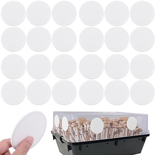 24 Pcs 2.5" Monotub Adhesive Filter Disks-2MM Thick Monotub Filter Discs-Monotub Filters for Mushroom Growing Supplies Filter Pad Replacements
