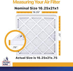 Filter King 16.25x21x1 Air Filter | 12-PACK | MERV 13 HVAC Pleated A/C Furnace Filters | MADE IN USA | Actual Size: 16.25 x 21 x .75"