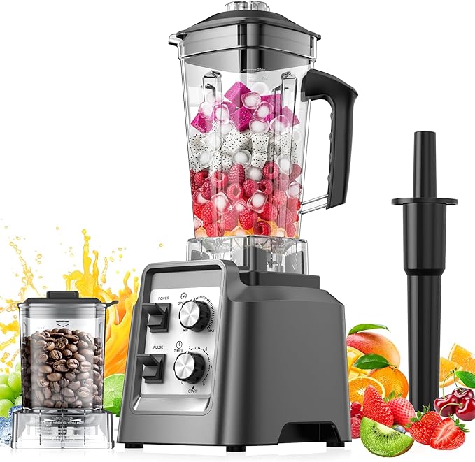 Blenders for Kitchen, Blender & Grinder Combo, Smoothie Blender, 68Oz Pitcher for Crushing Ice, Puree and Frozen Fruit with Autonomous Clean, BPA-Free