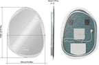 LUVODI Lighted LED Bathroom Mirror: 28”x20”Irregular Stone Pattern Frosted Wall Vanity Mirror with Bright Back Lit - Illuminated Dimmable 3 Colors Vanity Mirrors with Smart Memory Form Anti-Fog