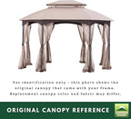 Garden Winds Durable 350 Replacement Canopy Top Compatible with Manhattan 10’ x 12’ Gazebo Model L-GZ1138PST - Beige