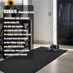 Commercial Grade Entrance Mat 3x5Ft Brush Step Entrance Rug with Striped Pattern&Rubber Border Indoor Outdoor Low Profile Rubber Entry Carpet Mat for Hallway,Home,High Traffic Area,Black
