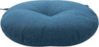 Bistro Chair Cushions 15 inch,Set of 2,Tufted Round Chair Cushions with Ties,15"x15"x4",Water Resistant Round Seat Cushion for Barstool Chairs,Patio Garden Kitchen Outdoor Furniture(Denim Blue)