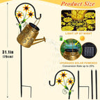 Sunflower Solar Watering Can Lights, Outdoor Waterproof Garden Lanterns with Shepherd Hook, Solar Garden Decor for Yard Outdoor Landscape Pathway Porch Patio, Gift for Women Mom Grandma, 2 Pack