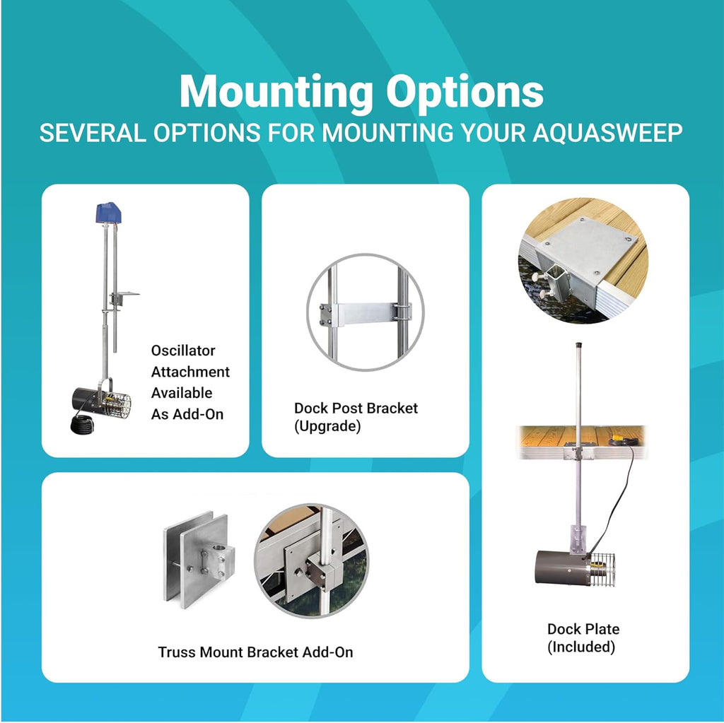 Scott Aerator 3/4 Horse Power 230V Muck Blaster - 100ft Cord | 3/4 Horse Power Aquasweep w/Truss Mount | Water Circulator | Water Agitator | Water Mover | Muck Blower