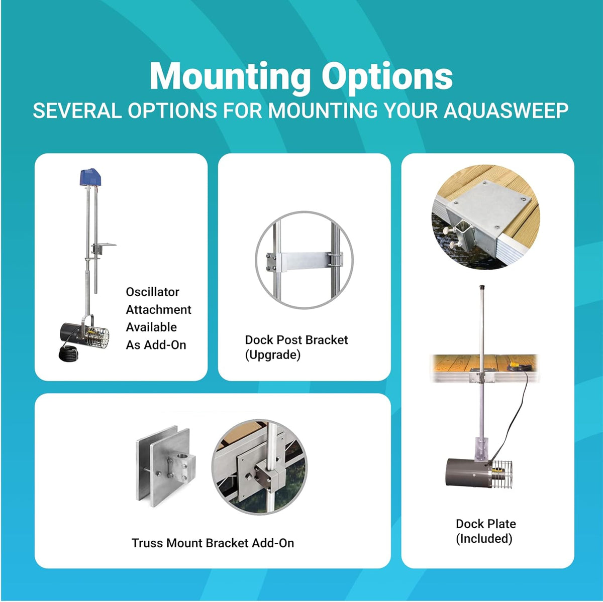 Scott Aerator 3/4 Horse Power 230V Muck Blaster - 100ft Cord | 3/4 Horse Power Aquasweep w/Truss Mount | Water Circulator | Water Agitator | Water Mover | Muck Blower
