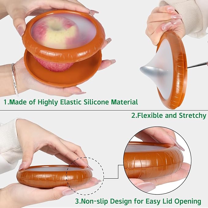 Avocado Saver and Tomato Holder - Set of 4 Reusable Storage Containers for Fridge - Ideal for Garlic, Onions, Lemons, and Potatoes