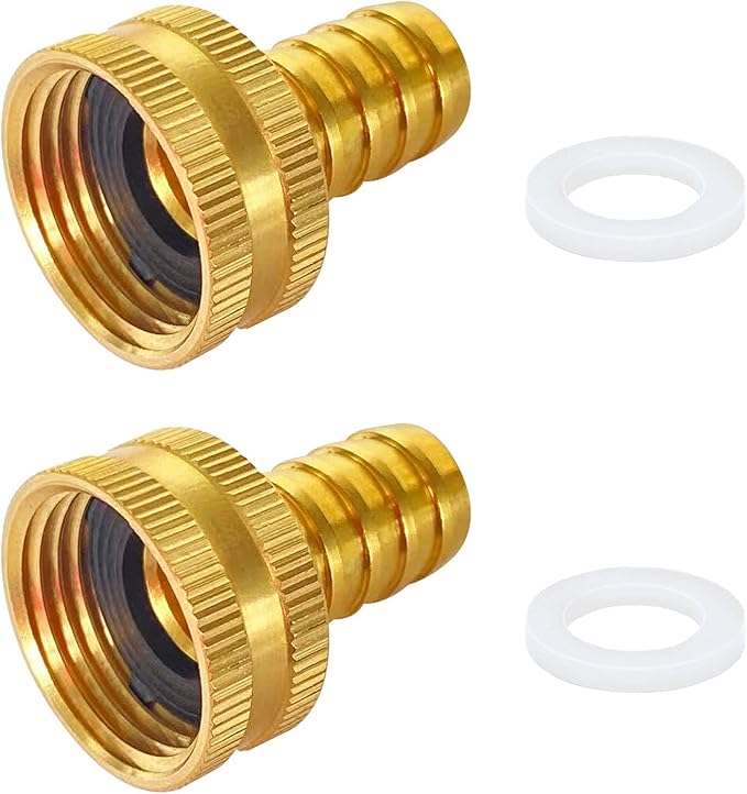 YOUHO Garden Hose Adapter Fitting 3/4 to 3/8 Hose Drip Irrigation Tubing to Faucet - Reusable Connector Fittings for Most Rain Bird, Orbit, Dig, Toro 3/8 Tubing x 3/4" GHT
