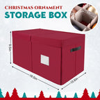 BlessedSeason Christmas Ornament Storage Box，Stackable 6 Drawer Organizers，Max 112 3" Christmas Dauble, Adjustable Christmas Ball Storage Container Bins, Red