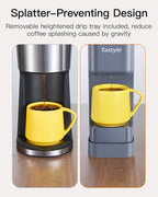 Single Serve Hot & Iced Coffee Maker with Strong Brew, 40oz Removable Reservoir, 6 Brew Sizes, Compatible with K Cup and Grounds, Compact for Home, Office, RV and Dorm, Gray (2.0 Version)